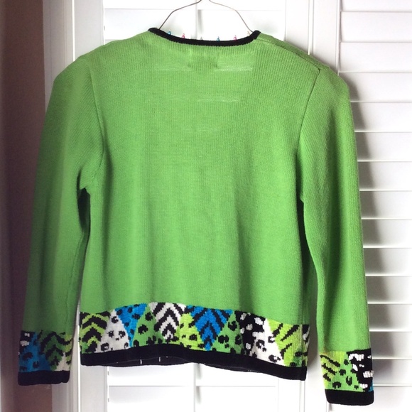 Just B Green Cardigan Beaded Cardigan Sweater - Picture 3 of 5